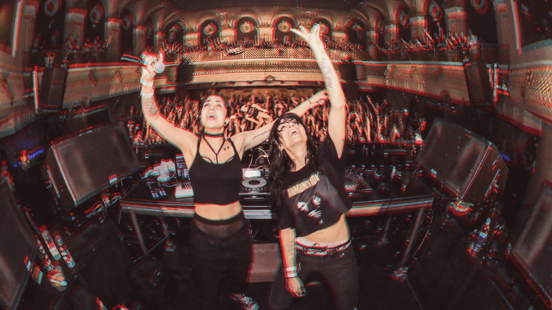 women, Krewella, young adult, arts culture and entertainment, gesturing, glitch art, The Glitch Mob, casual clothing, enjoyment, 2K, standing, leisure activity