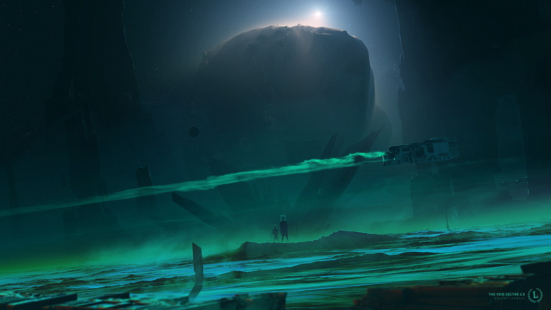 Fantasy, light - natural phenomenon, real people, green color, low angle view, beauty in nature, outdoors, underwater, swimming, adventure, spaceship, nature