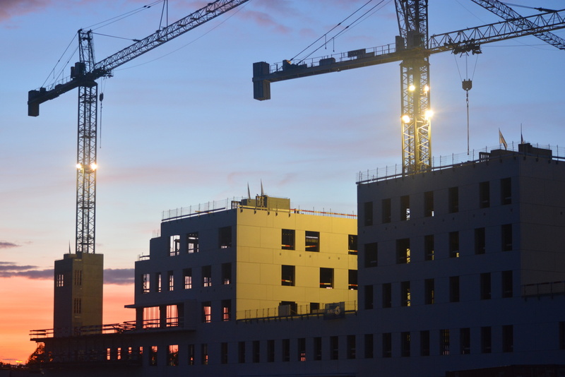 skyscraper, built Structure, two, concrete, masonry, nature, business, architecture, construction Frame, machinery, outdoors, taps, construction, no people