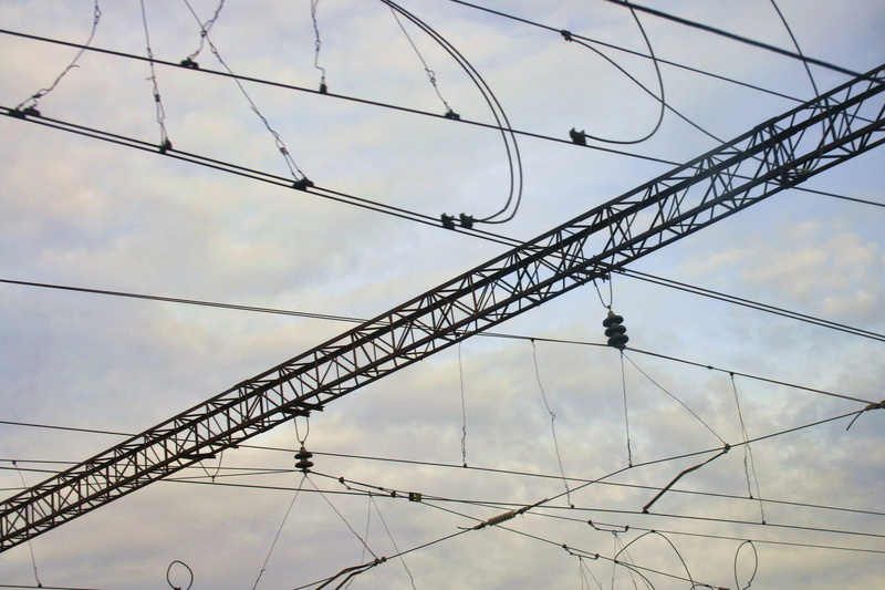 sky, technology, girder, horizontal, power line, outdoors, communication, cable, built structure, cloud - sky, power supply, connection, conductor, wire