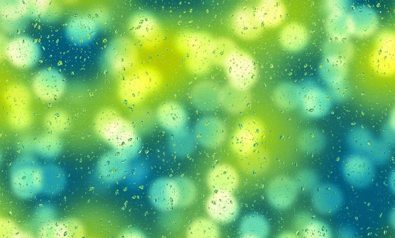 circles, green, blue, blurred, rain, light, 720P, bokeh