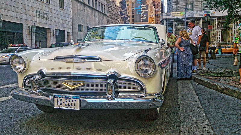 nyc, motor vehicle, city, car, day, land vehicle, oldtimer, 4K, incidental people, building exterior, new york city, central park, real people, mode of transportation