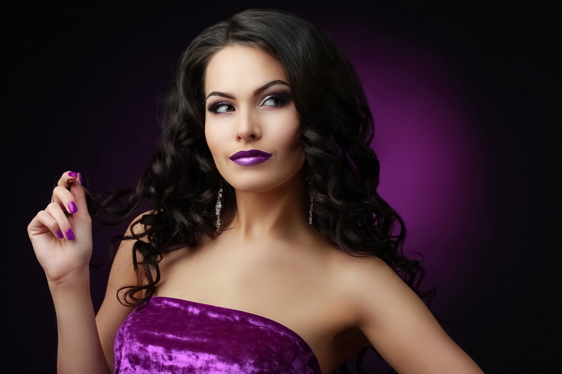 8K, tube, women, Girl, purple, s, model, brunette, background, look, face, top