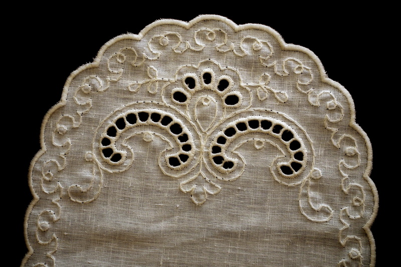 black background, still life, history, handicraft, studio shot, single object, cut out, design, doily, embroider, the past, close-up, ornate, indoors, art and craft
