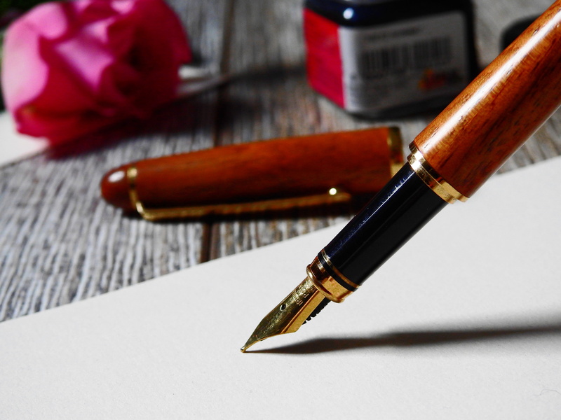 leave, day, romantic, still life, rose, indoors, fountain pen, gold colored, nib, no people, writing instrument, pen, document, calligraphy, filler, correspondence