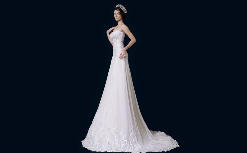 Love, Modern, newlywed, elegance, 5K, young adult, WhiteDress, studio shot, Female, Gorgeous, black background, glamorous, clothing, Designer, Crown, fashion