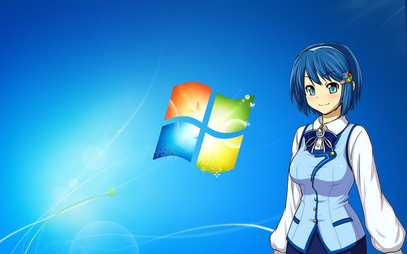 1080P, Anime, Windows, Os-tan, Windows 7, Nanami Madobe, Microsoft