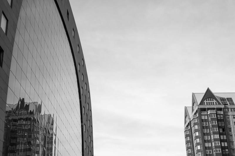 building exterior, old, glass - material, building, outdoors, low angle view, skyscraper, window, tower, glas, office building exterior, city, netherlands