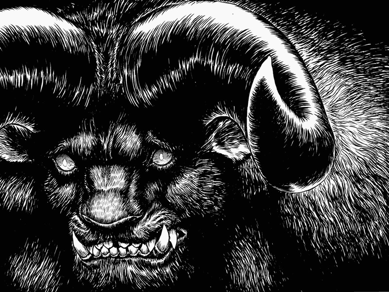 monochrome, 720P, demon, horns, fang, dark, berserk, zodd