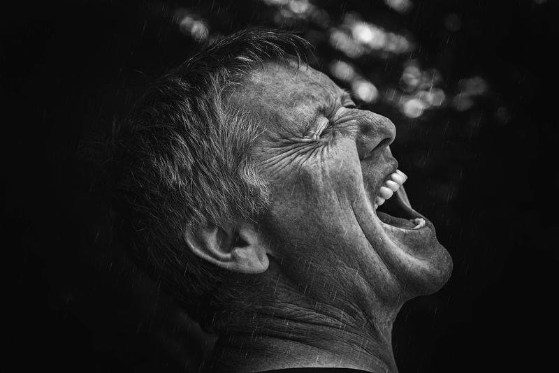 adult, scream, photography, profile view, eyes closed, side view, emotion, mouth open, male, senior adult, human, human Face, 1080P, one person, headshot
