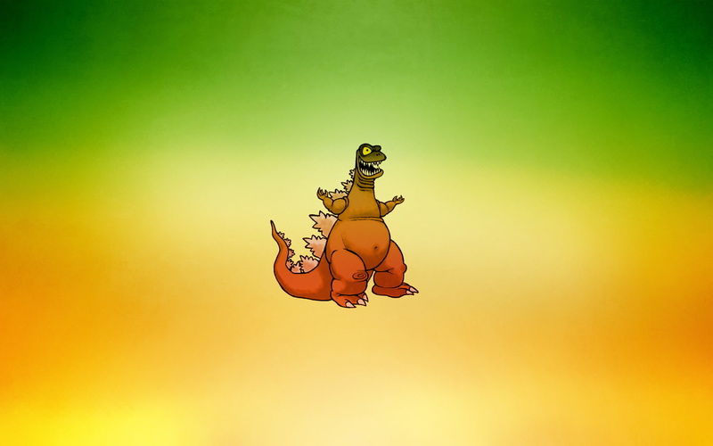 Kaiju, 1080P, Godzilla, dinosaur, minimalism, growls, giant lizard, tail, monster