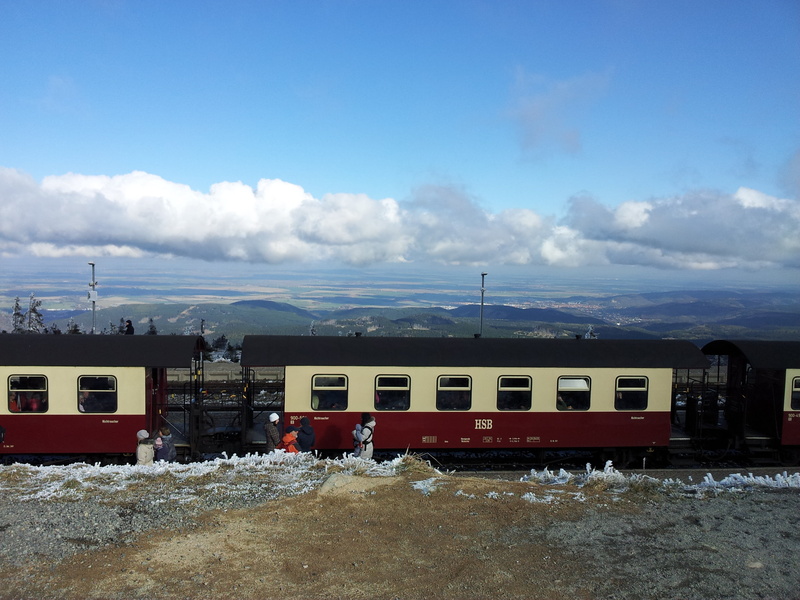 brocken railway, building exterior, schierke wood, cloud - sky, blue sky, architecture, transportation, mode of transportation, land, field, snow, 2K