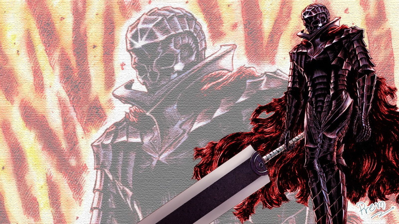  Anime, 720P, holding, skull, knight, Berserk, sword