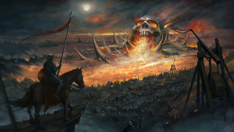 Battle, Warrior, Spear, 1080P, Skull, Armor, Knight, Fantasy, Horse