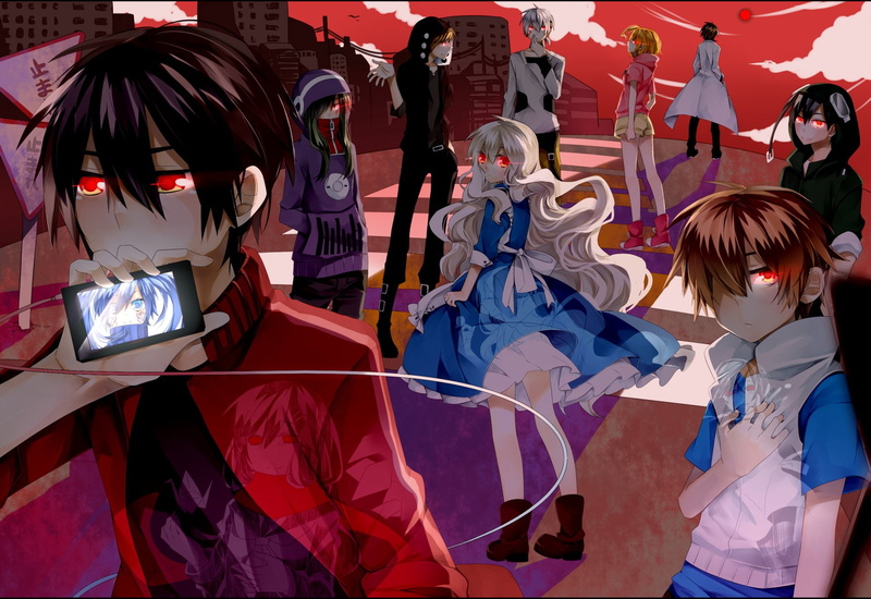 Hibiya Amamiya, Tsubomi Kido, Momo Kisaragi, Marry Kozakura, Shintaro Kisaragi, 1080P, Haruka Kokonose, Kousuke Seto, Shuuya Kano, Kagerou Project, Anime