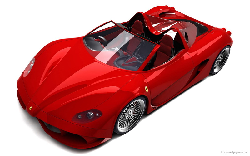 convertible, ferrari, cars, car, future, 1080P, red, concept