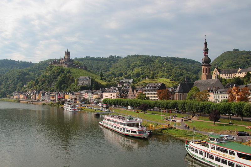 waters, built structure, rheinland, religion, no people, palatinate, water, castle, cityscape, mode of transportation, panoramic image, river, place of worship