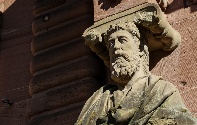 statue, creativity, sun game, building, representation, fortress, no people, baroque, history, spirituality, day, architecture, human representation, heidelberger schloss
