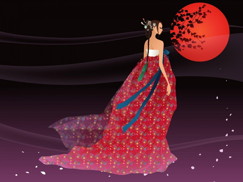 Asian, art, Oriental, female, women, Girls, vector, korean, woman, artistic, 1080P, artwork, Korea, girl