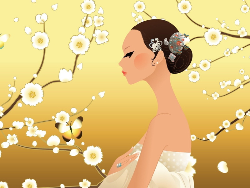 artistic, artwork, female, woman, girl, vector, Asian, korean, Girls, Korea, art, Oriental, women, 1080P
