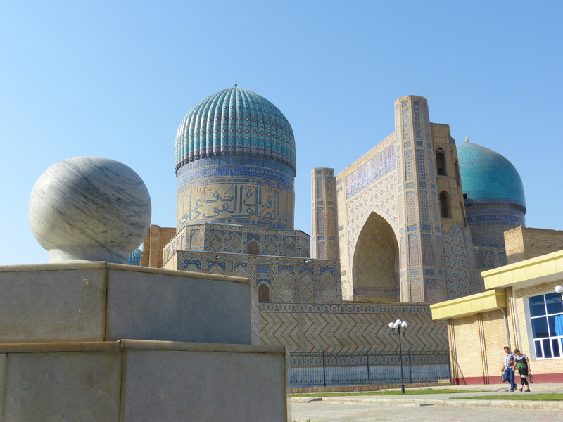 day, timur, belief, samarkand, travel destinations, uzbekistan, dome, places of interest, clear sky, blue, built structure, mosque, spirituality, sky, no people