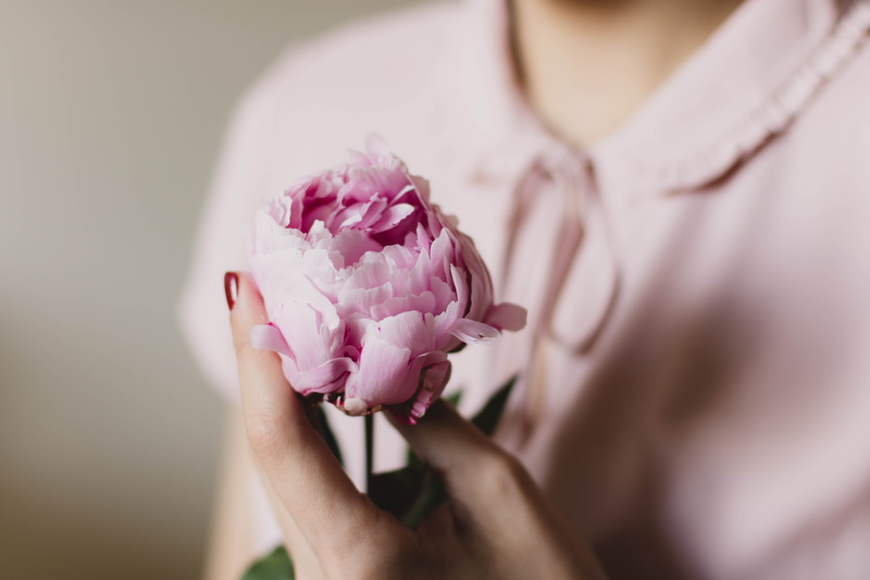 focus, pink color, vulnerability, flowering plant, freshness, woman, bust, nature, human hand, selective, plant, flowers, close-up, people, hold, flower