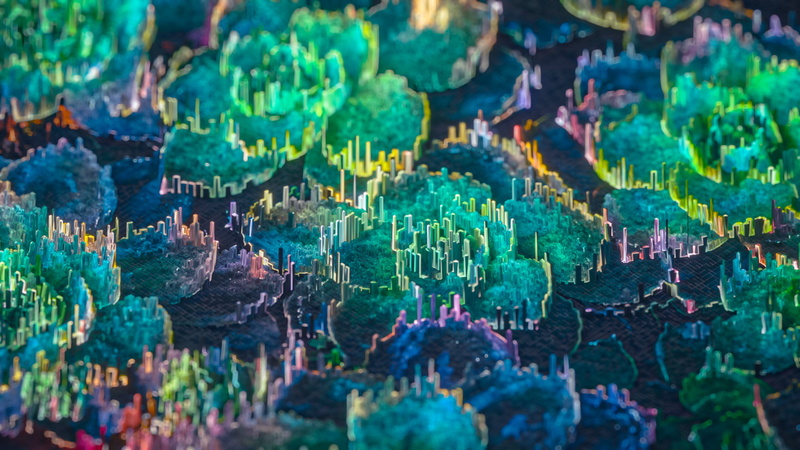 flowers, 1080P, render, 3D Abstract, pixel sorting, colorful