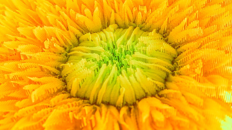 render, flowers, pixel sorting, 3D Abstract, 1080P