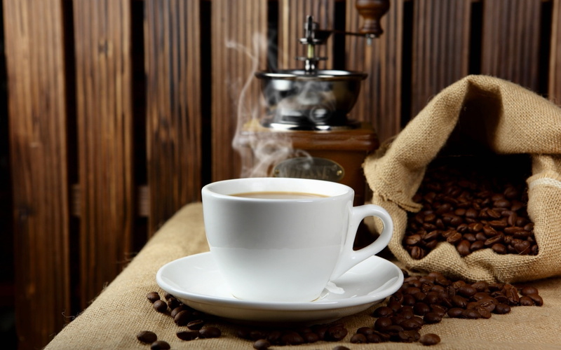 steam, beans, breakfast, coffee - Drink, indoors, espresso, non-alcoholic beverage, burlap, cappuccino, crockery, coffee, close-up, white, food, drink