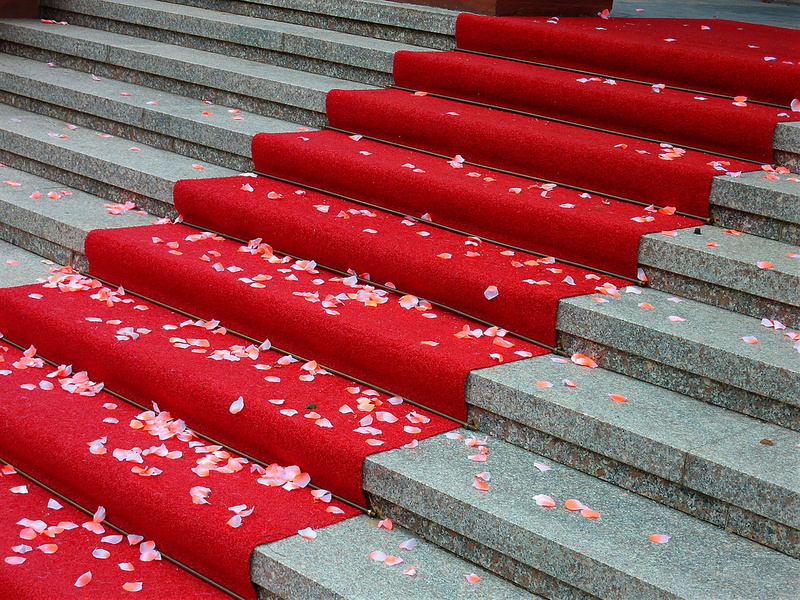 bench, no people, large group of objects, decoration, pattern, floor coverings, seat, red, wood - material, steps and staircases, live, carpet, close-up