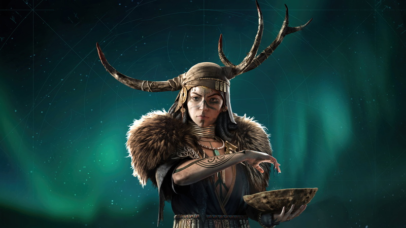 sky, Nordic, horns, Assassins Creed, female only, necklace, Assassins Creed: Valhalla, Vikings, tattoo, 8K