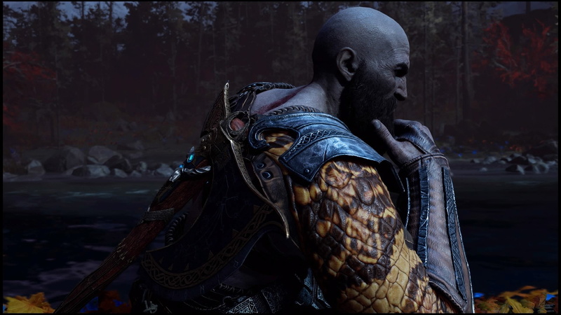 sculpture, disguise, land, creativity, no people, costume, tree, nature, day, PlayStation 4, focus on foreground, art and craft, God of War (2018), PlayStation