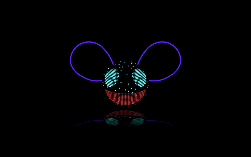 logo, red, glowing, technology, multi colored, art and craft, light - natural phenomenon, illuminated, indoors, lighting equipment, night, deadmau5, light painting