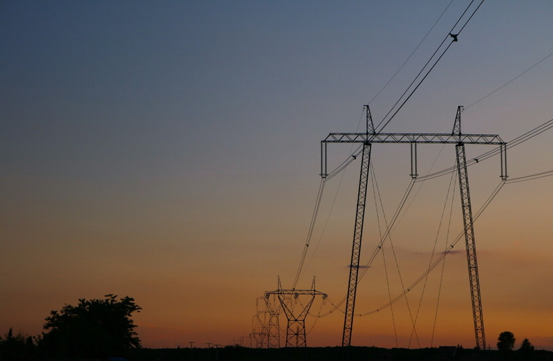 silhouette, complexity, Sun and Sky, tree, orange color, beauty in nature, sunset, Nature, cable, scenics - nature, technology, fuel and power generation