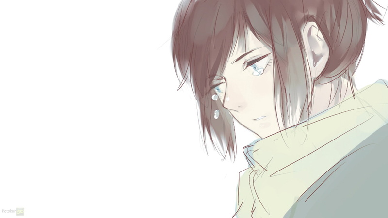 day, no people, body part, white background, lightweight, feather, hairstyle, clear sky, hair, low angle view, crying, indoors, 1080P, studio shot, anime girls