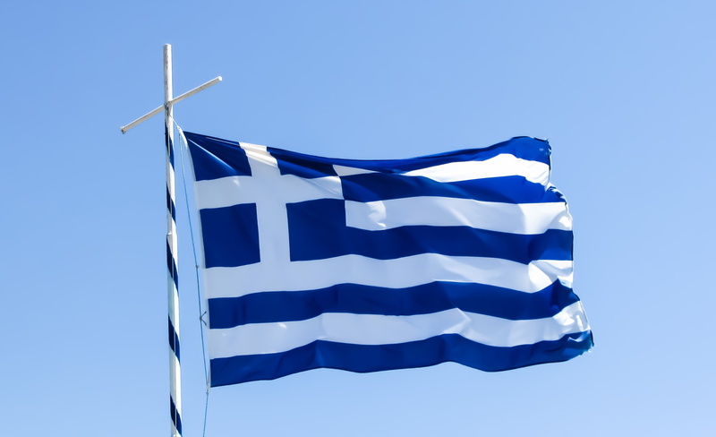 emotion, white, star shape, environment, waving, clear sky, cross, day, 2K, shape, flag, patriotism, blue, nature, greek, blue background, greece, white color