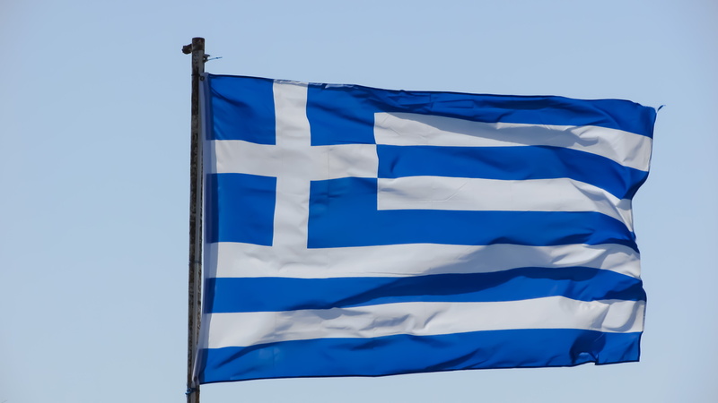 motion, outdoors, flag, striped, 4K, focus, selective, greece, no people, wind, cross, waving, clear sky, pole, emotion, sky, nature, blue, greek, country