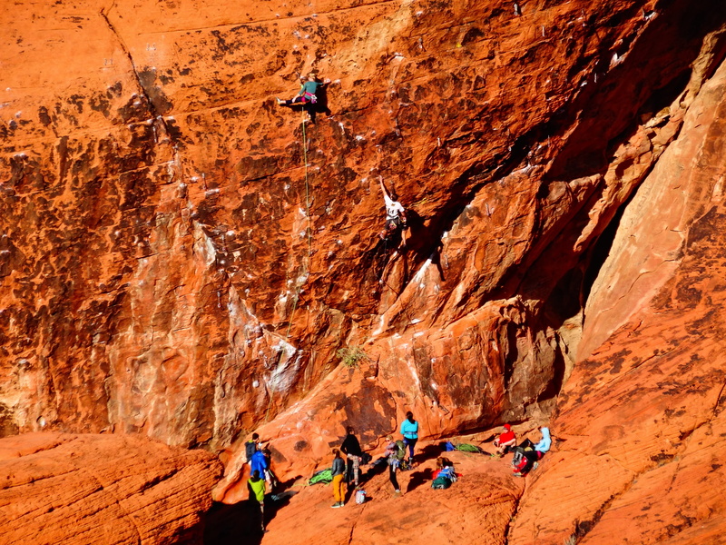 climbing, rock - object, 5K, America, extreme sports, dry, Red Rock Canyon, activity, people, sport, wide, nevada, national park, rock formation, adult