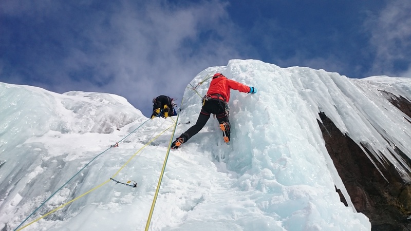 climbing, people, frozen, ice climbing, mountain climbing, leisure activity, mountain range, effort, sky, icefall, outdoors, ice wall, activity, ice, cold temperature