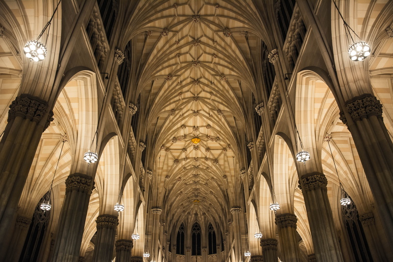 travel, gothic style, building, the past, church, manhattan, low angle view, upper, new, ny, nyc, cathedral, usa, religion, architectural column, glass