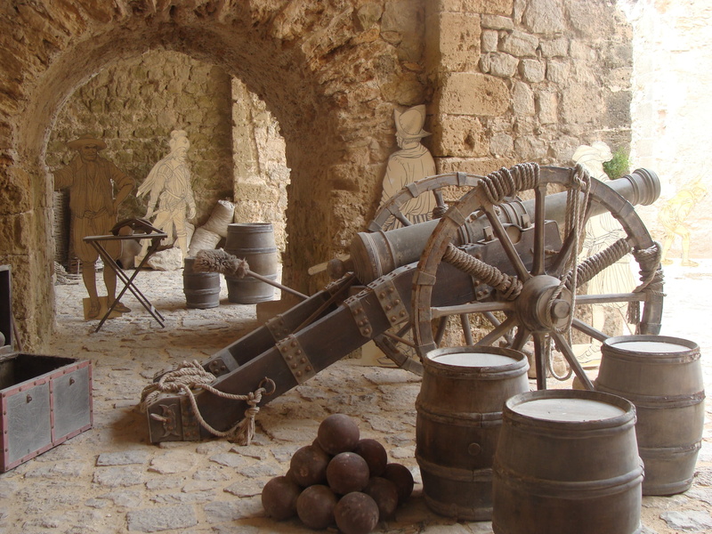 container, tunnel, fortress, old, building, bottle, large group of objects, brown, stone wall, solid, architectural column, day, built structure, yellow