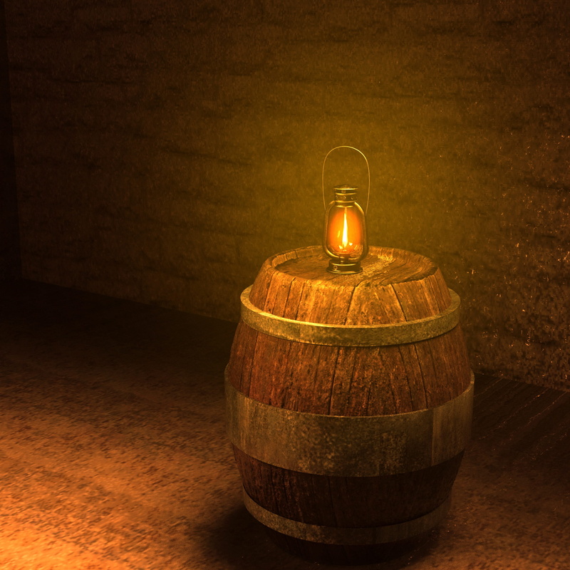 alcohol, wine cask, wine barrels, dark, lighting equipment, old, table, 2K, drink, mood, single object, container, barrels, cylinder, keller, no people