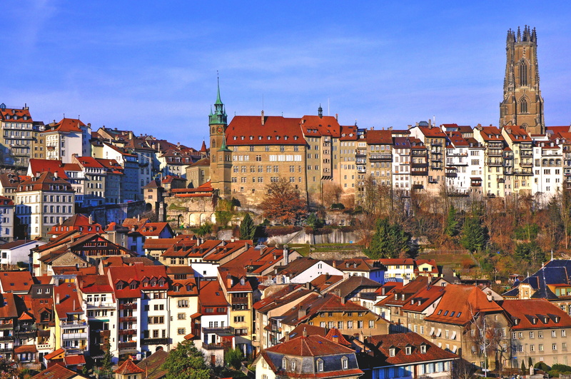 townscape, city, cityscape, fribourg, roof, house, built structure, city life, travel destinations, town, building exterior, building, residential district