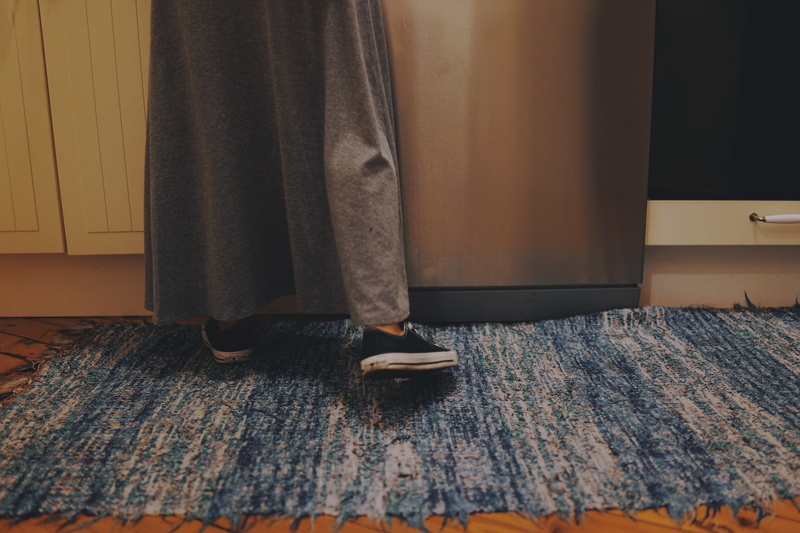 5K, shoe, home interior, black, standing, wood flooring, low section, interior design, brown, indoors, carpet - decor, wood, design, one person, housework