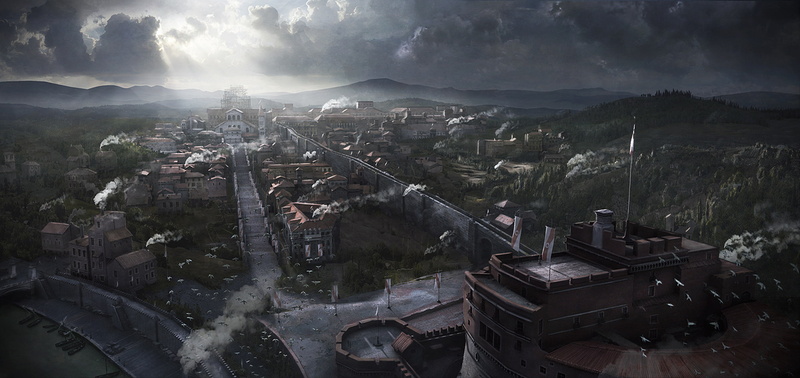 cloudscape, townscape, europe, mountain, aerial View, travel, sky, cloud - Sky, town, building, roof, digital, history, the city, concrete, house, urban Skyline