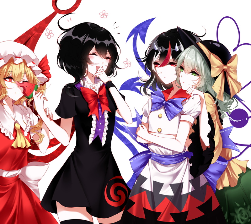 Nue Houjuu, Seija Kijin, Koishi Komeiji, 2K, Touhou, Anime, Flandre Scarlet