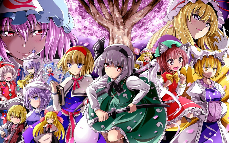 Lunasa Prismriver, Letty Whiterock, Ran Yakumo, Lily White, Anime, Touhou, Cirno (Touhou), Yuyuko Saigyouji, Lyrica Prismriver, Hourai (Touhou), Chen (Touhou)