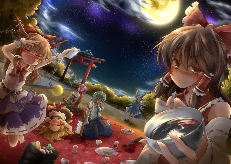 Reimu Hakurei, Marisa Kirisame, Anime, Cirno (Touhou), Touhou, Kasen Ibaraki, Sanae Furukawa, 720P, Youmu Konpaku, Suika Ibuki