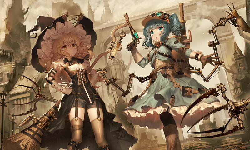 Steampunk, craft, carnival, hanging, low angle view, Touhou, architecture, wall - building feature, no people, art and craft, built structure, for sale