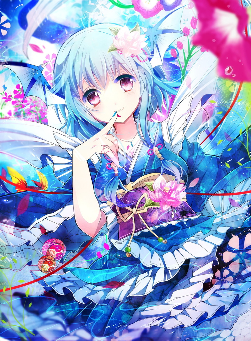 anime, short hair, jewelry, adult, flower in hair, Wakasagihime, flowers, art and craft, child, childhood, anime girls, real people, women, indoors, paint